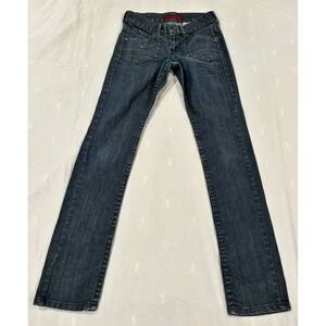 Levis Vintage Skinny 582 Jeans Dark Wash Low Rise Stretch Denim W25 L30